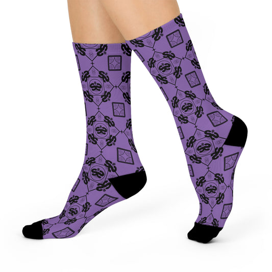 S&S Purple Argyle Crew Socks - TCG Collector Accessories | Slabbed & Sealed