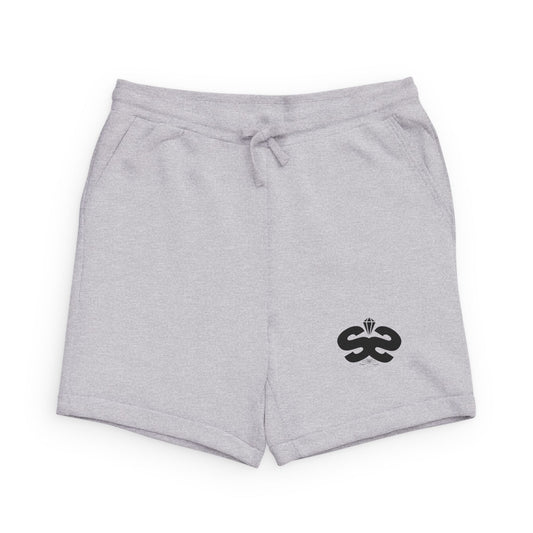 Gray fleece sweatshorts for card collectors