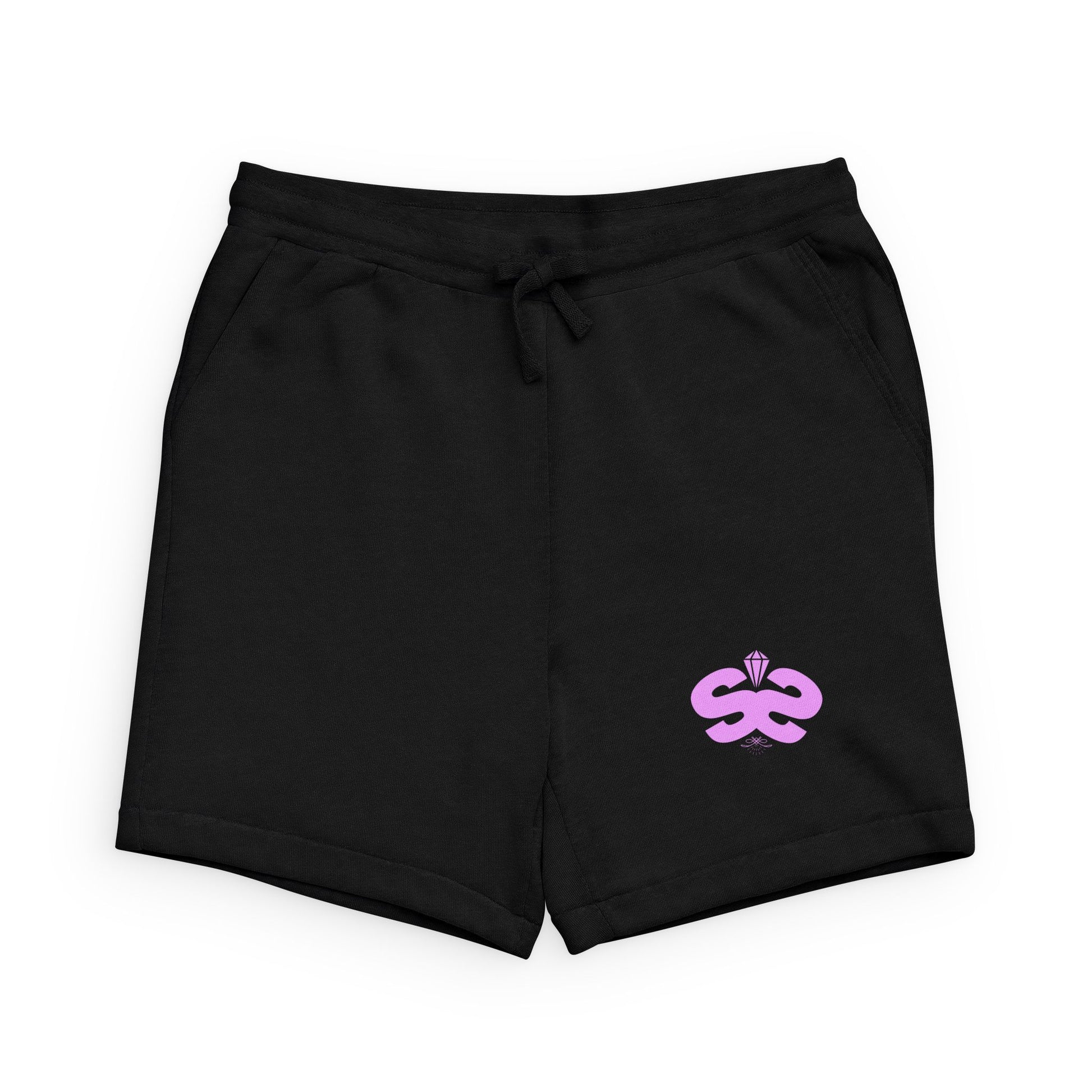 Black fleece sweatshorts for TCG collectors